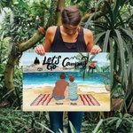 Personalisierte Let's Go Camping rahmenlose Malerei Wanddekoration Housewarming Geschenk für Paar