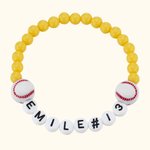 Braccialetto personalizzato di palloni sportivi a tema con nome e numero Regalo per squadre sportive per gli amanti del calcio e del baseball