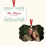 Gepersonaliseerd Keramisch Keltische Knoop Elementen Ornament met Foto en Tekst Kerstcadeau voor Familie