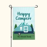 Personalized Happy Campers Outdoor Garden Flag Welcome Flag Campsite Garden Decor Gift for Camping Family Couple