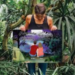 Peinture murale sans cadre personnalisée Adventure Is Out There Let's Find It Cadeau de Saint-Valentin pour couple amateur de camping
