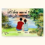 Peinture sur toile de camping Personnalisée Dormons sous les étoiles Cadeau de Saint-Valentin pour couple