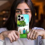 Personalized I Love You To The Moon And Back Green Grass Phone Case Birthday Gift for Dog Lovers