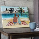 Personalisierte Let's Go Camping rahmenlose Malerei Wanddekoration Housewarming Geschenk für Paar