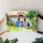 Personalisierte Eltern Kinder Haustiere Camping Leben rahmenlose Malerei Wanddekoration Geschenk für Familie