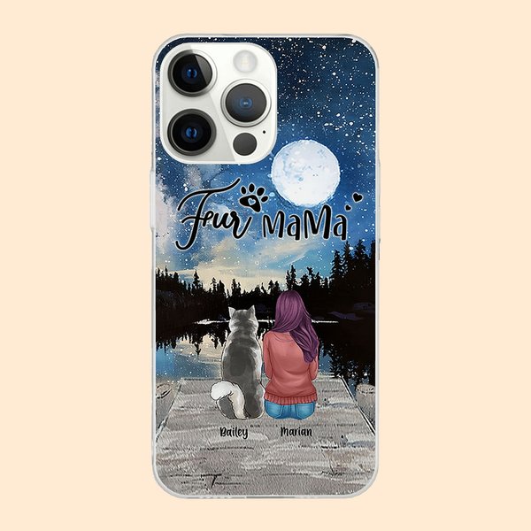 Personalized under The Night Sky with You Phone Case Christmas Gift Birthday Gift for Dog Lovers