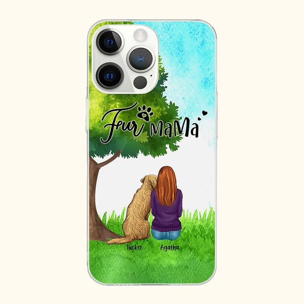 Custodia per telefono personalizzata To Be with Each Other in the Meadow con nomi Regalo di compleanno per amanti dei cani