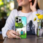 Personalized I Love You To The Moon And Back Green Grass Phone Case Birthday Gift for Dog Lovers