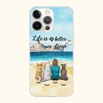 Funda de teléfono personalizada Life Is Better With Dogs Sea Mountain Christmas Birthday Gift for Dog Lovers