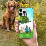 Personalized I Love You To The Moon And Back Green Grass Phone Case Birthday Gift for Dog Lovers