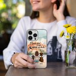 Gepersonaliseerd I Love You To The Moon And Back telefoonhoesje met namen Verjaardagscadeau voor hondenliefhebbers