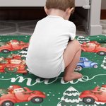 Coperta personalizzata di Babbo Natale in morbido pile Sherpa con nome, regalo di Natale per bambini.