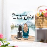 Personlig I Love You To The Moon And Back Akrylplatta med namn Heminredning Födelsedagspresent till husdjursägare