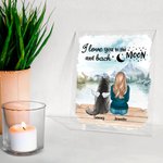 Personlig I Love You To The Moon And Back Akrylplatta med namn Heminredning Födelsedagspresent till husdjursägare