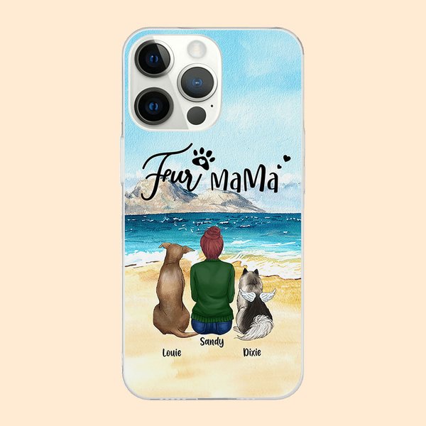 Gepersonaliseerd om met elkaar op het strand telefoonhoesje Gift voor hondenliefhebbers Stable