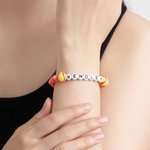 Braccialetto personalizzato di palloni sportivi a tema con nome e numero Regalo per squadre sportive per gli amanti del calcio e del baseball