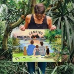 Personalisierte Eltern Kinder Haustiere Camping Leben rahmenlose Malerei Wanddekoration Geschenk für Familie