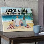 Personalizzato Home Is Where We Park It Pittura su tela Decorazione murale Regalo per la famiglia Amante del campeggio