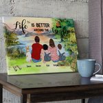 Peinture sans cadre personnalisée Life Is Better Cadeau d'anniversaire mural pour la famille et les amoureux du camping