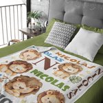 Personalised Cute Lion Soft Blanket with Name Birthday Children's Day Gift for Kid