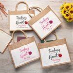 Gepersonaliseerd Lesgeven Is Een Werk Van Jute Draagtas met Naam en Tekst Kerstcadeau Thanksgiving Day Cadeau voor Leraar