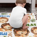 Personalised Cute Lion Soft Blanket with Name Birthday Children's Day Gift for Kid