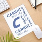 Musmatta med personligt namn Musmatta med monogram Kontorsinredning Skrivbordstillbehör Födelsedagspresent för medarbetare Vän Familj