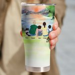 Gepersonaliseerde Life is Better Around The Campfire Sunrise Curved Tumbler Verjaardag Kerstcadeau voor echtpaar Familie