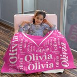 Couverture en Flanelle Personnalisée avec Nom et Texte Super Douce Cadeau de Fête des Mères pour Femme Grands-Parents