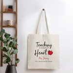 Borsa Tote in tela personalizzata con nome e testo Regalo di Natale Regalo per il Giorno del Ringraziamento per l'Insegnante