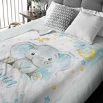 Couverture Eléphant Personnalisée pour Bébé Nom Rêve Doux Couverture Canapé Décoration Nursery Home Anniversaire Douceur de Bébé Cadeau Nouveau-né pou