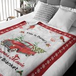 Couverture Personnalisée avec Nom pour Regarder un Film de Noël Image Camion Rouge Cadeau Noël pour Membre de la Famille ou Ami