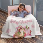 Personalisierte Baby's First Christmas Blanket Cute Animal on Gift Truck Sofa Blanket with Name Holiday Home Decoration Christmas Gift for Family Kid