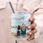 Gobelet à vin personnalisé I Love You To The Moon And Back en acier inoxydable de qualité alimentaire avec noms Cadeau d'anniversaire pour les amoureu