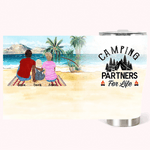 Gepersonaliseerde Camping Partners for Life Gebogen Tumbler voor Koppel Familie Camping Liefhebbers