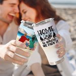 Henkilökohtainen Home Is Where We Park It 30oz Curved Tumbler Lahja perheelle Camping Lover