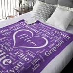 Personalised 1-16 Grandkid Names Blanket Super Soft Flannel  Grandkids Make Life Grand Grandparent Christmas Thanksgiving Day Gift for Grandparent