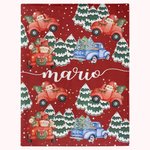Couverture de Noël en Flanelle Douce Personnalisée avec Nom Père Noël Cadeau Anniversaire Thanksgiving pour Bébé Enfants Famille