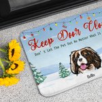 Alfombra de puerta personalizada Don't Let The Pets Out No Matter What They Tell You Christmas Gift Birthday Gift for Pet Lovers