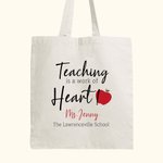 Borsa Tote in tela personalizzata con nome e testo Regalo di Natale Regalo per il Giorno del Ringraziamento per l'Insegnante