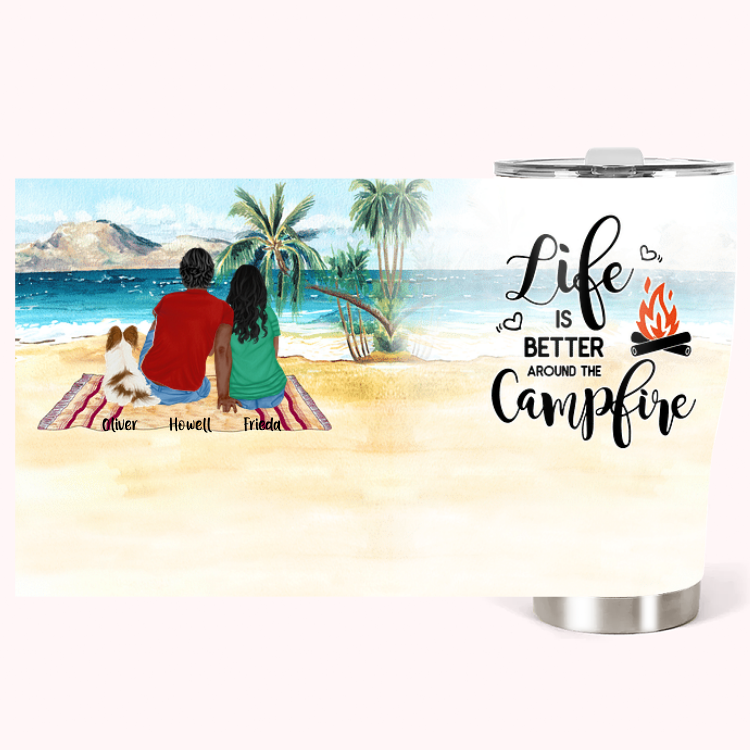 Personalizzato Life Is Better Around The Campfire 30oz Curved Tumbler Anniversary Birthday Gift (Regalo di compleanno anniversario)
