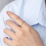 Personalised Adjustable Heart Initial Ring Stackable Twisted Ring Minimalist Jewellery Mother's Day Valentine Wedding Anniversary Gift