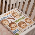 Personalised Cute Lion Soft Blanket with Name Birthday Children's Day Gift for Kid
