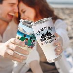 Gepersonaliseerde Camping Partners for Life Gebogen Tumbler voor Koppel Familie Camping Liefhebbers