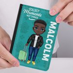 Personalised Collect Moments Not Things Stylish and Compact Passport Cover with Name Travel Trip Accessory Birthday Christmas Gift for Friends Family
