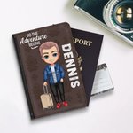 Personalised So The Adventure Begins Compact and Portable Passport Cover with Name Travel Trip Accessory Birthday Christmas Gift for Friends Family