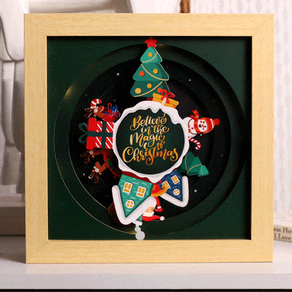 Personalised Believe In The Magic of Christmas Santa Claus Rotating Music Box with Light Christmas Decoration Gift for Kid