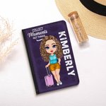 Personalised Collect Moments Not Things Stylish and Compact Passport Cover with Name Travel Trip Accessory Birthday Christmas Gift for Friends Family