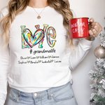 T-shirt Sweatshirt Pull Personnalisé avec Nom des Petits Cadeau de Noël Cadeau d'Anniversaire pour Grand-Mère Mère