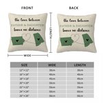 Personalized The Love No Distance Two States Heart Plaid Map Throw Pillow Cover Long Distance Moving Away Christmas Farewell Gift for Family Couple